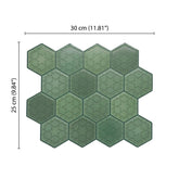 Decorative Green Peel and Stick Wall Tile | Hexagon Kitchen Backsplash Tiles | self Adhesive Tiles for Home Décor